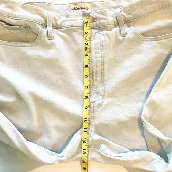 MADEWELL The Perfect Vintage Wide Leg Crop Jeans Bosworth Wash Raw Hem Womens 32