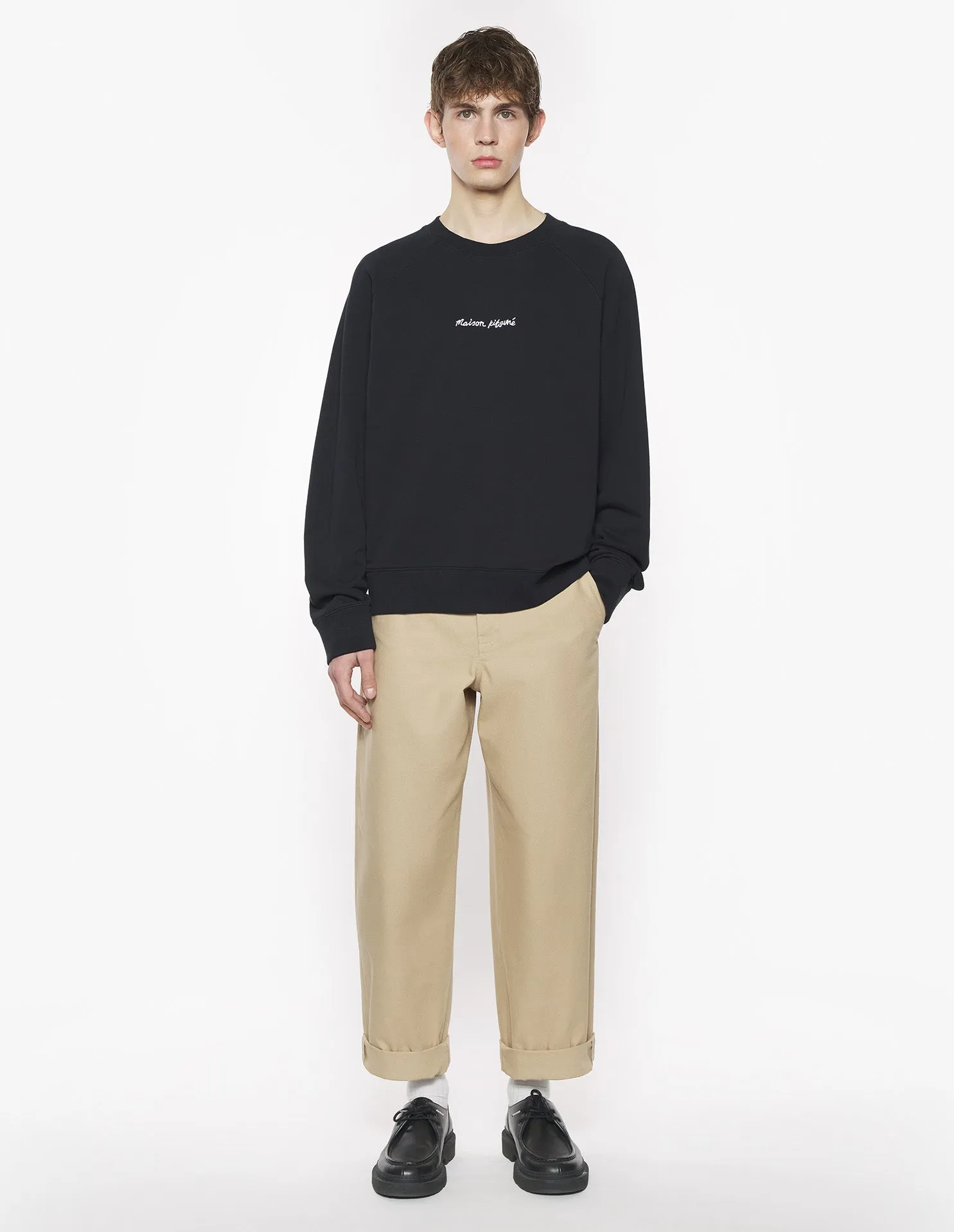 MAISON KITSUNE EMBROIDERY OVERSIZE RAGLAN SWEATSHIRT