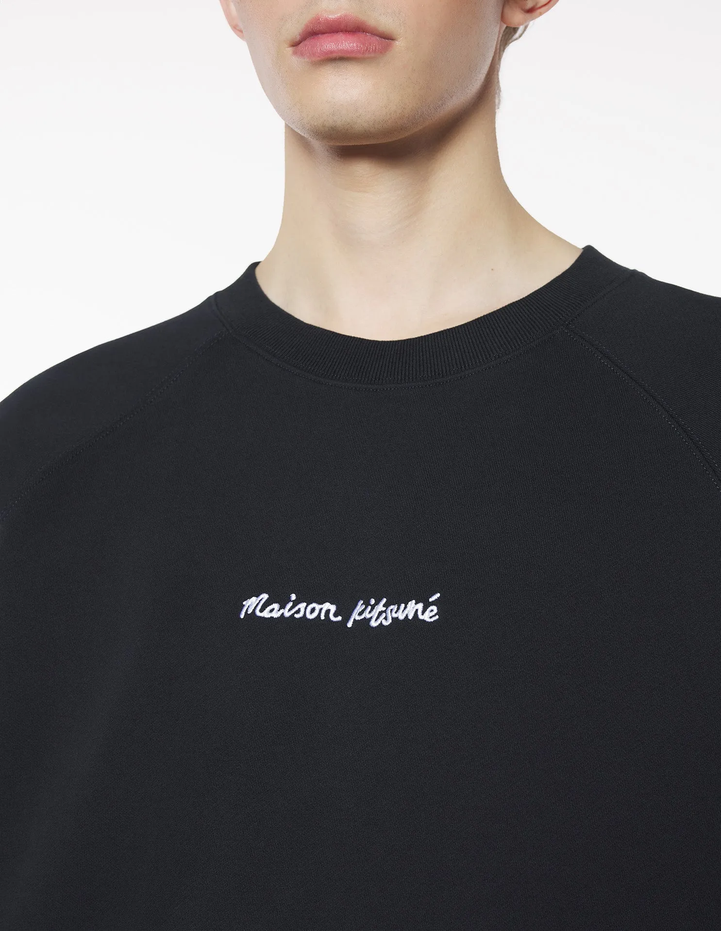MAISON KITSUNE EMBROIDERY OVERSIZE RAGLAN SWEATSHIRT