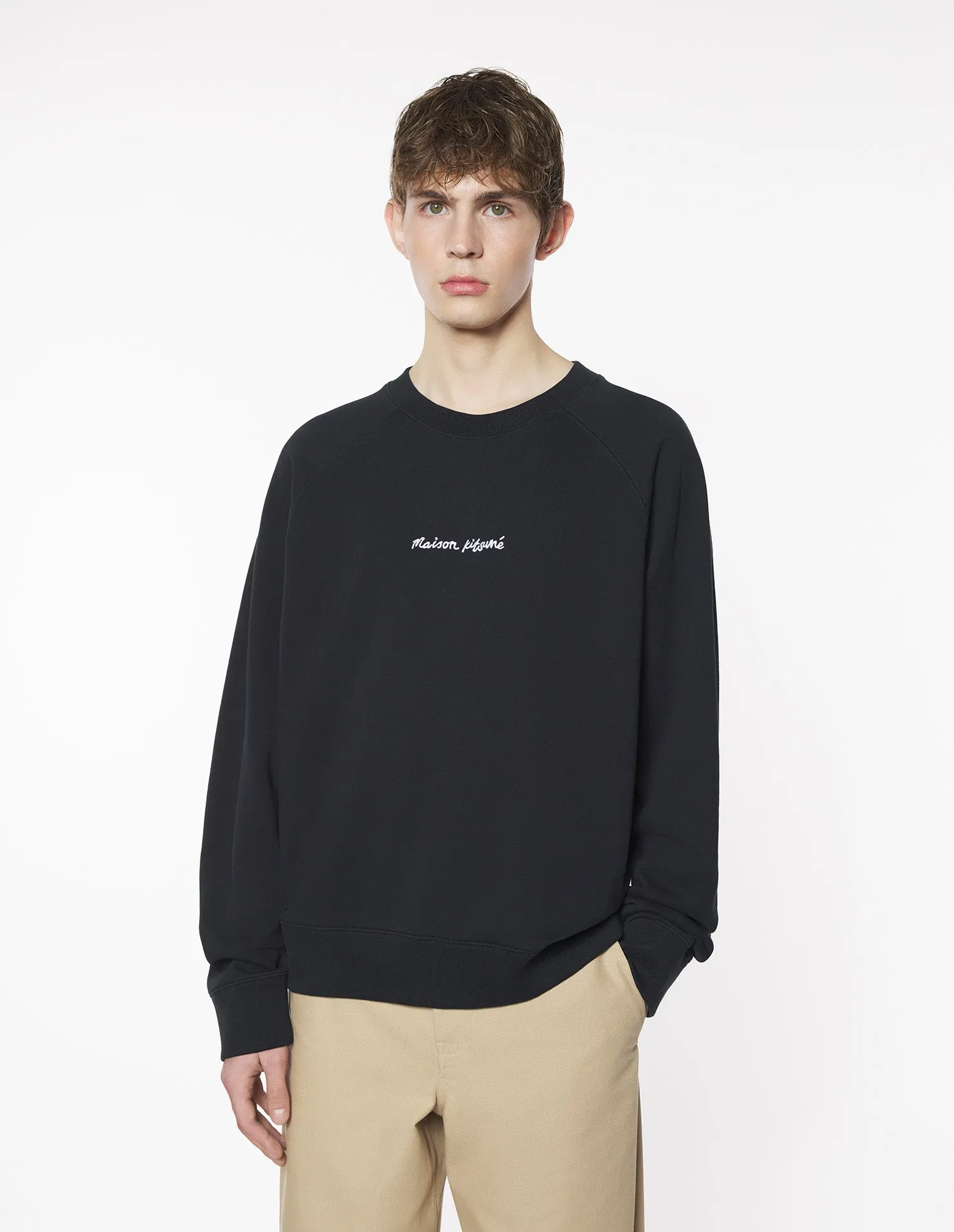MAISON KITSUNE EMBROIDERY OVERSIZE RAGLAN SWEATSHIRT