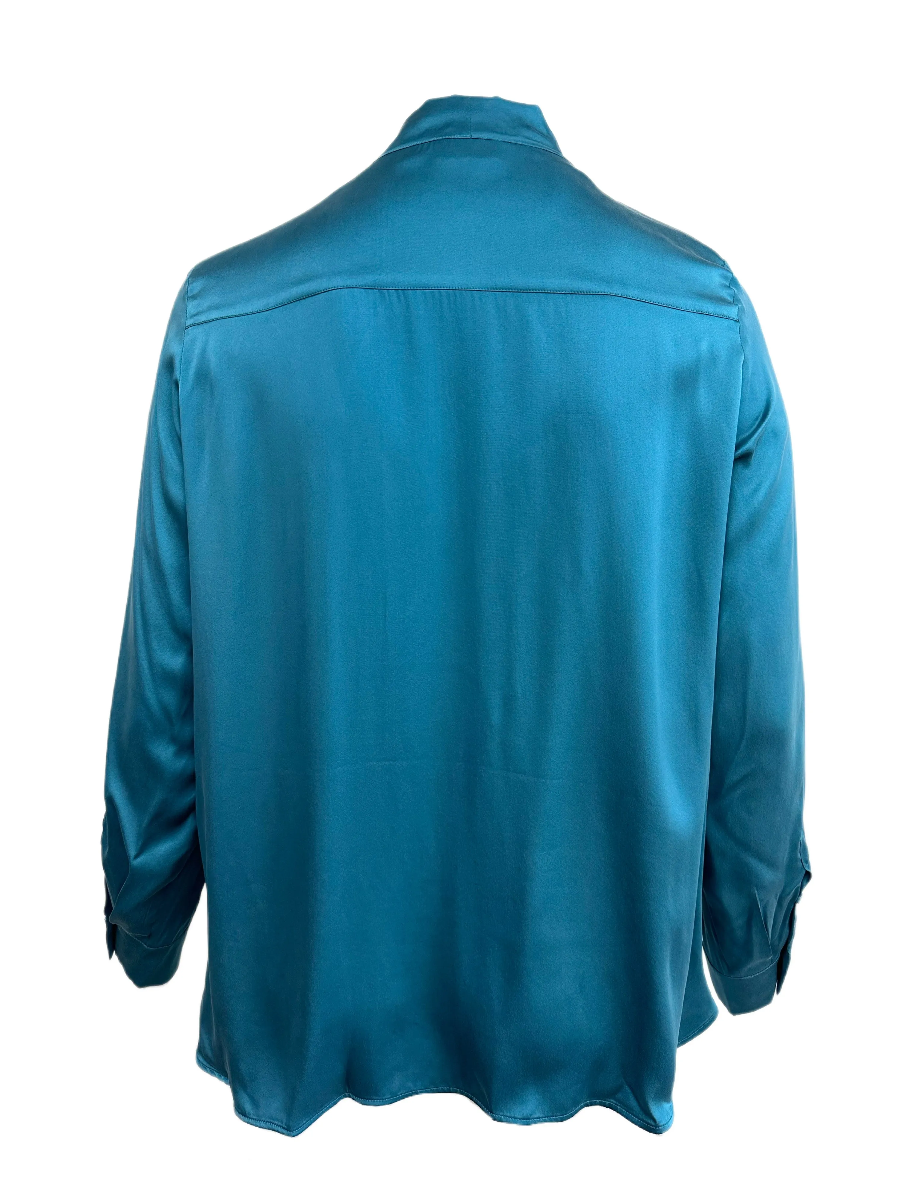 Marina Rinaldi Women's Aquamarine Blanche Button Down Blouse NWT