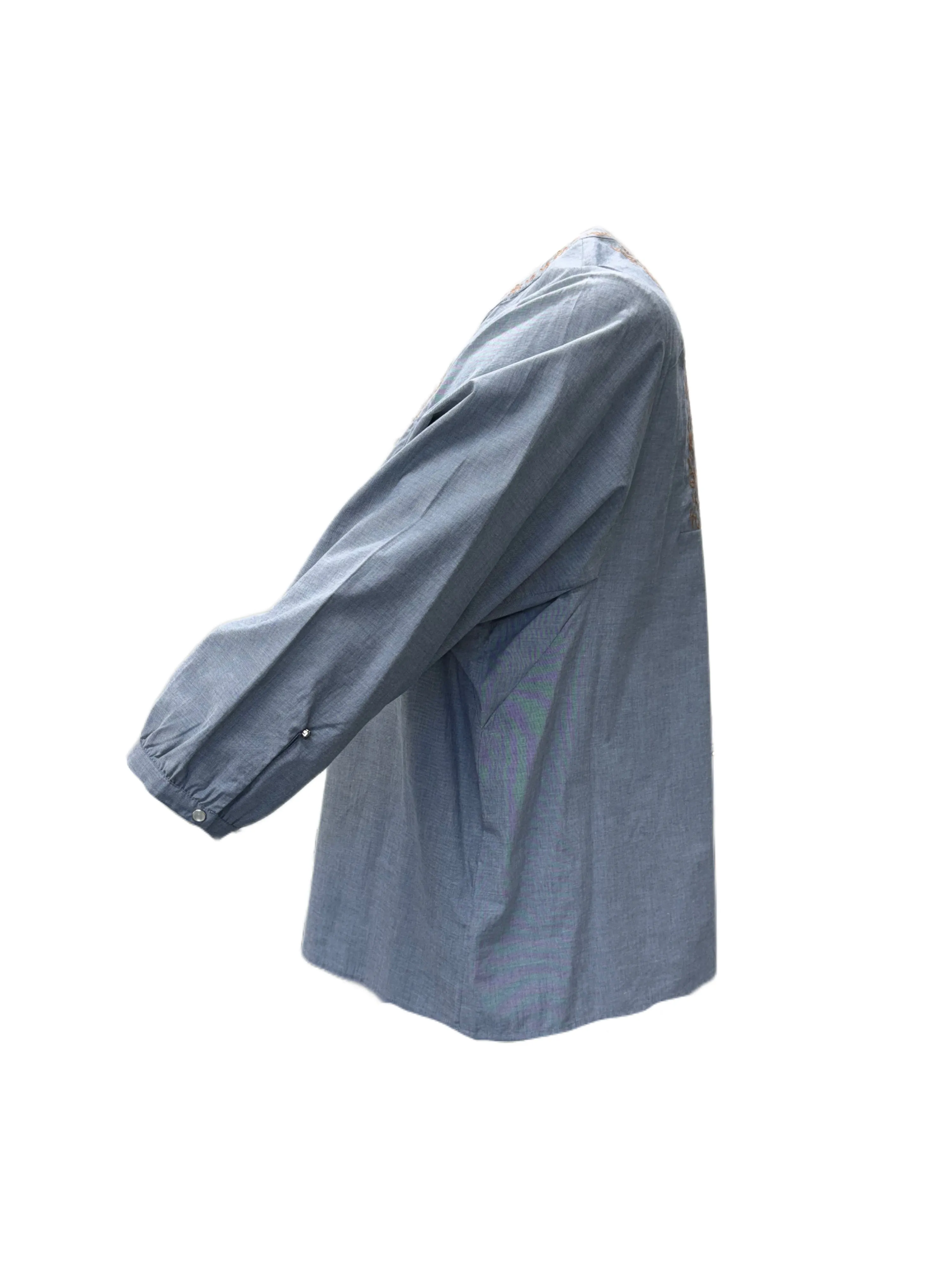 Marina Rinaldi Women's Blue Baccheo Button Closure Shirt NWT
