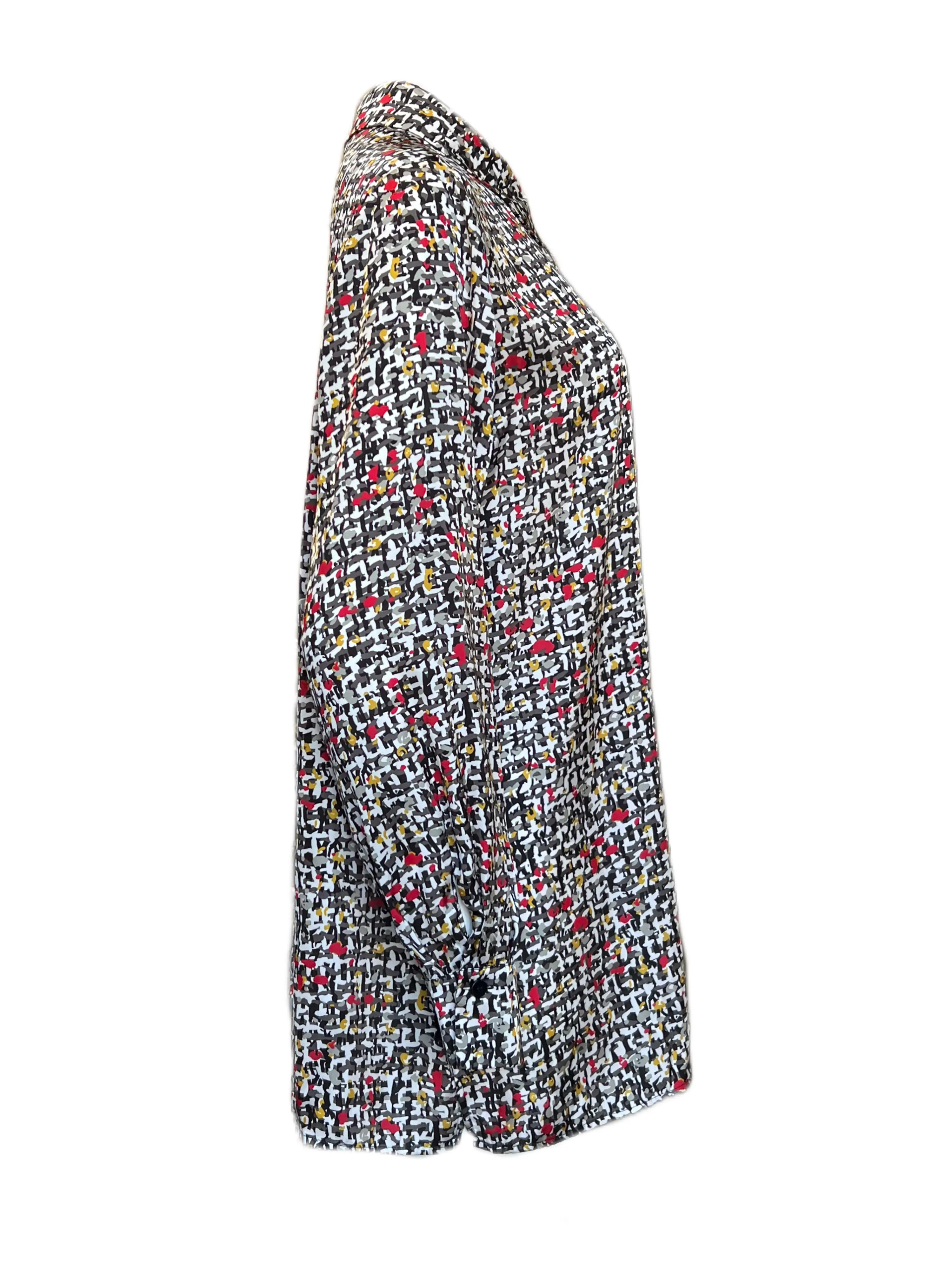 Marina Rinaldi Women's Multicolor Bandiera Button Down Shirt NWT