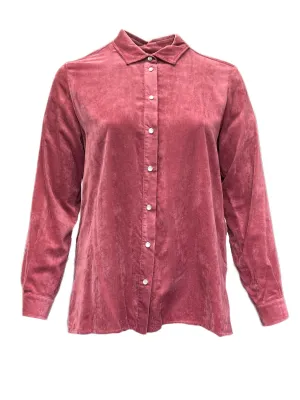 Marina Rinaldi Women's Pink Bagliore Velour Shirt NWT