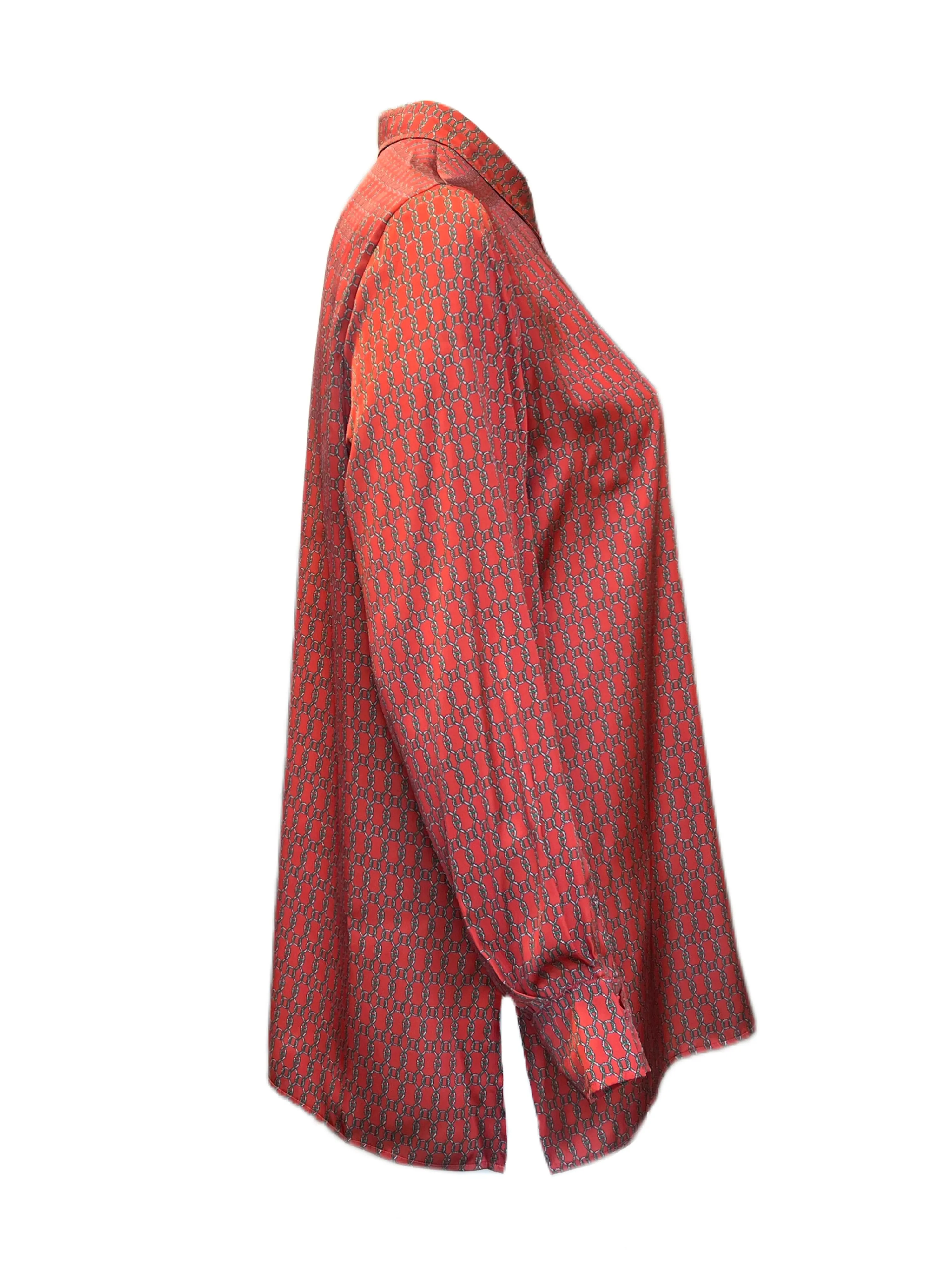 Marina Rinaldi Women's Red Bicocca Button Down Blouse NWT