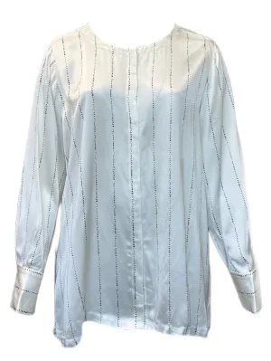 Marina Rinaldi Women's White Berbero Button Down Viscose Shirt NWT