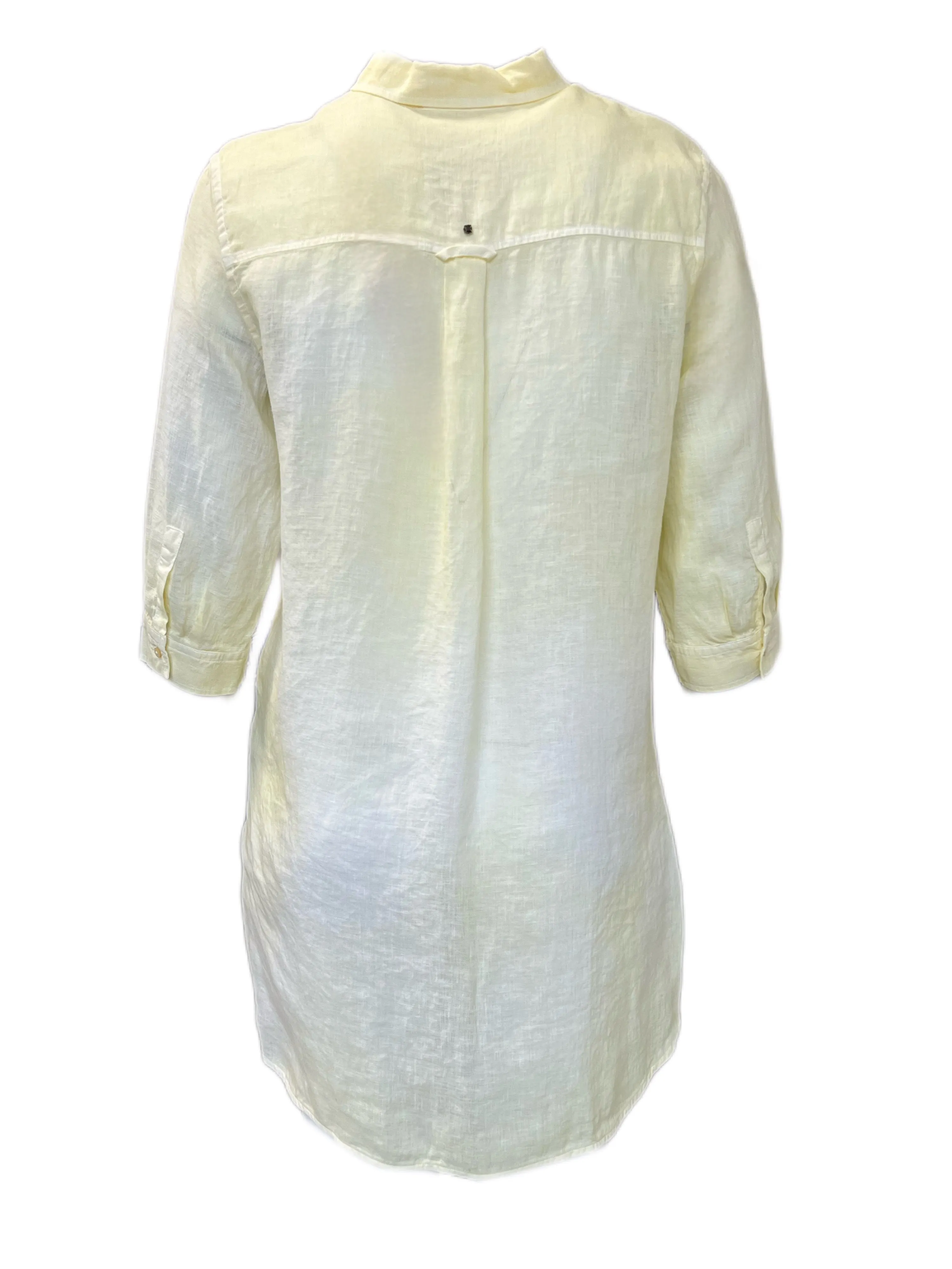 Marina Rinaldi Women's Yellow Filato Button Down Flax Shirt NWT