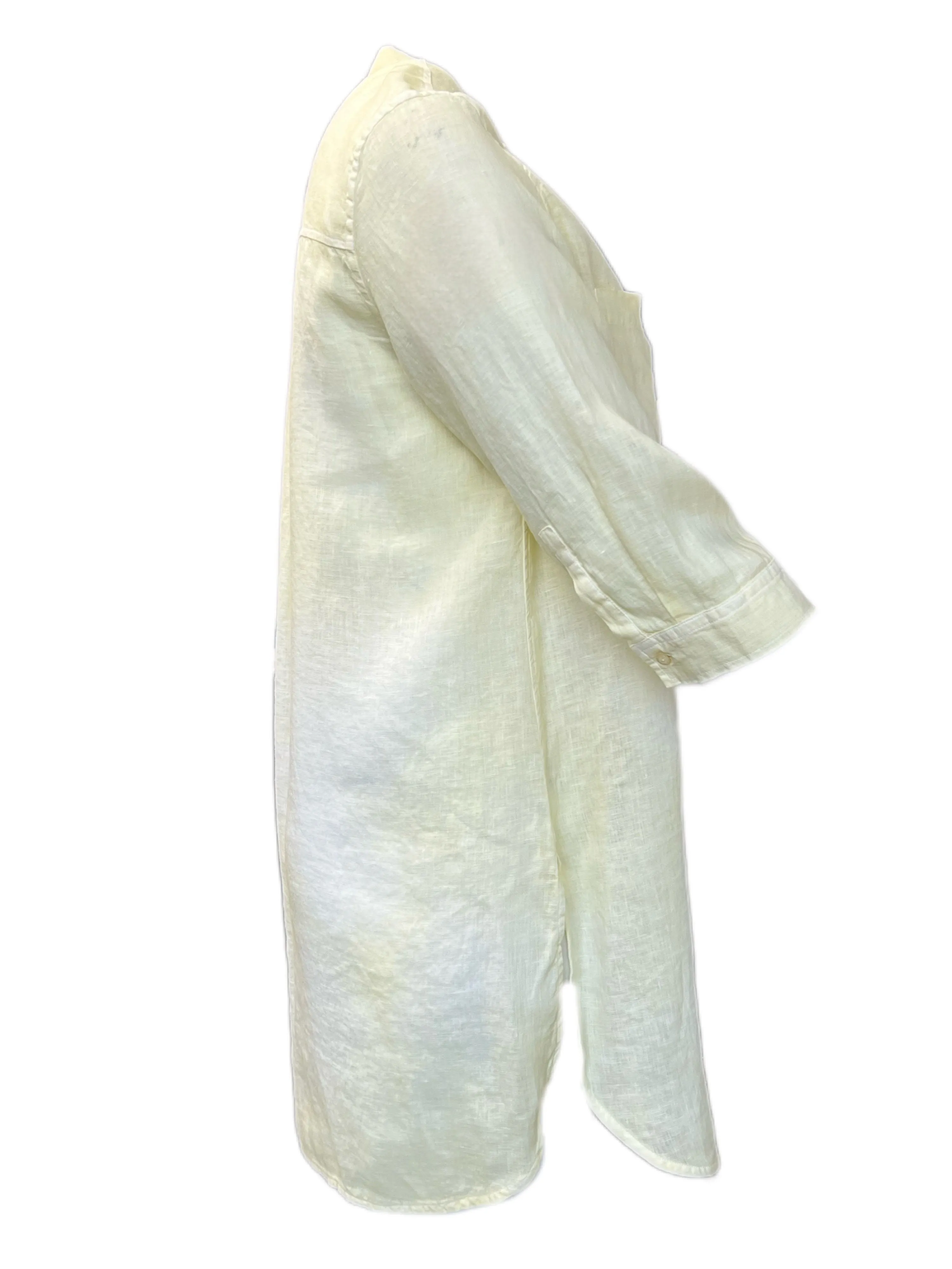 Marina Rinaldi Women's Yellow Filato Button Down Flax Shirt NWT