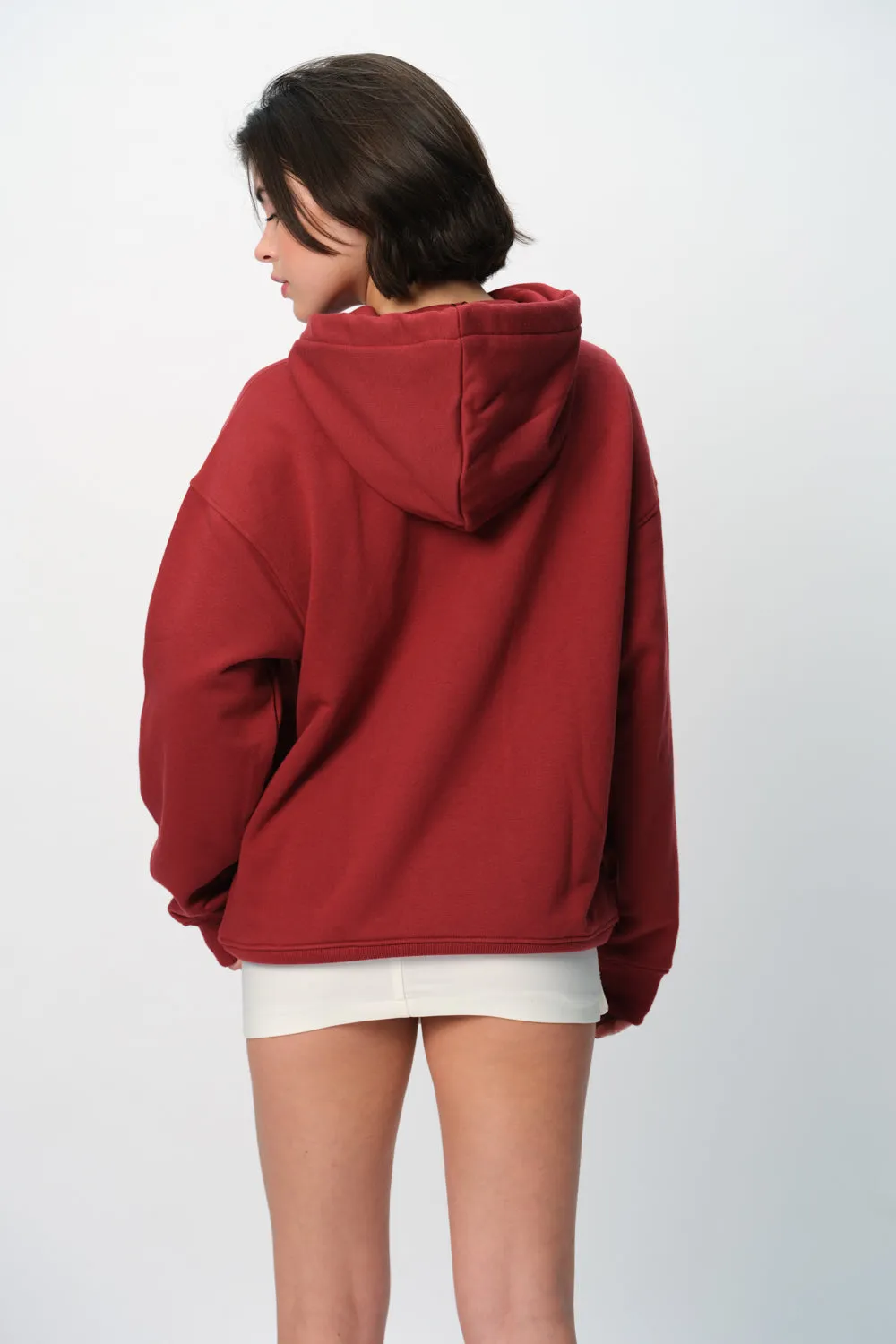 Maroon Wear A Hug Oversized Hoodie