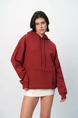 Maroon Wear A Hug Oversized Hoodie
