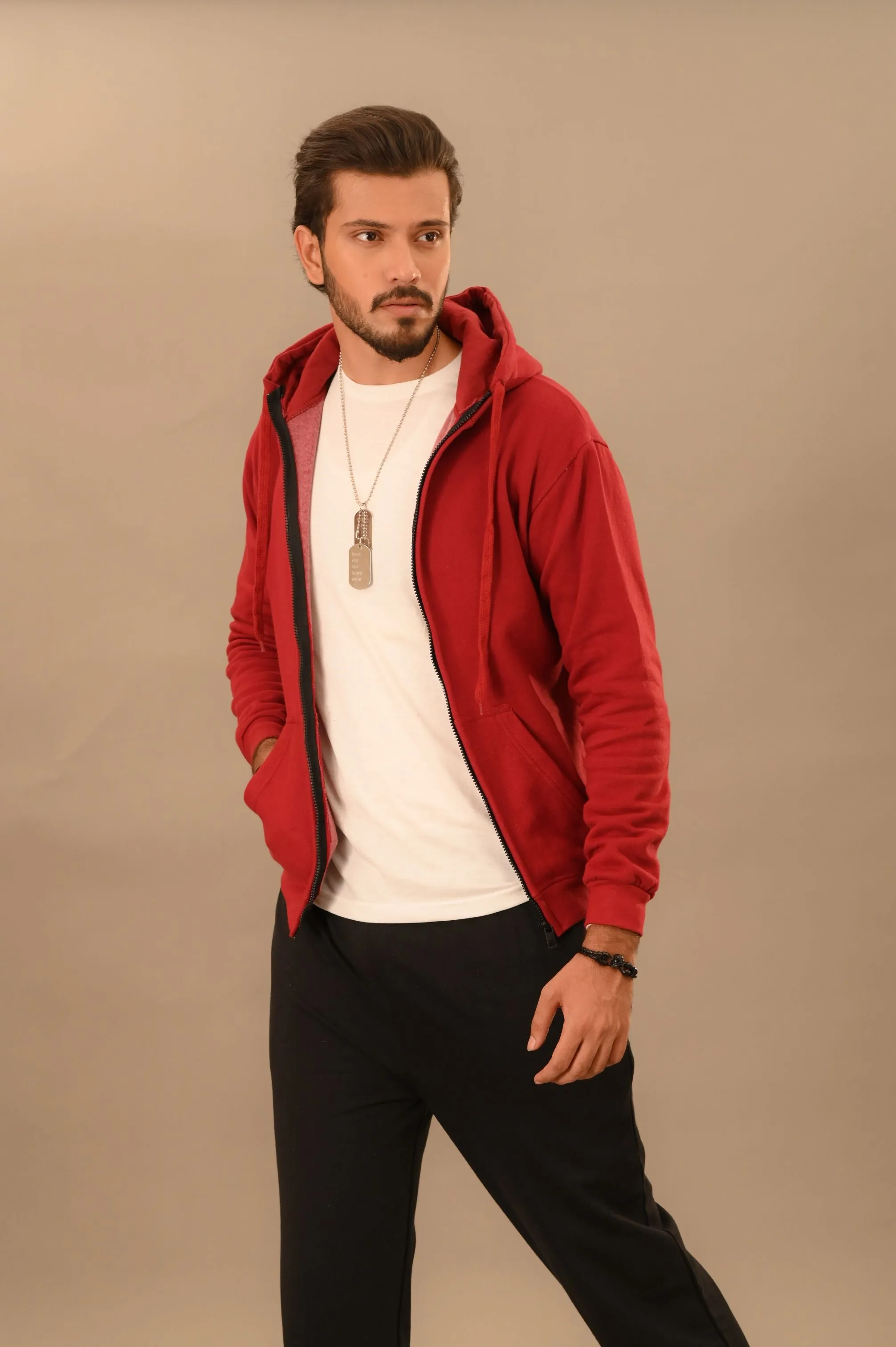 Maroon Zipper Hoodie