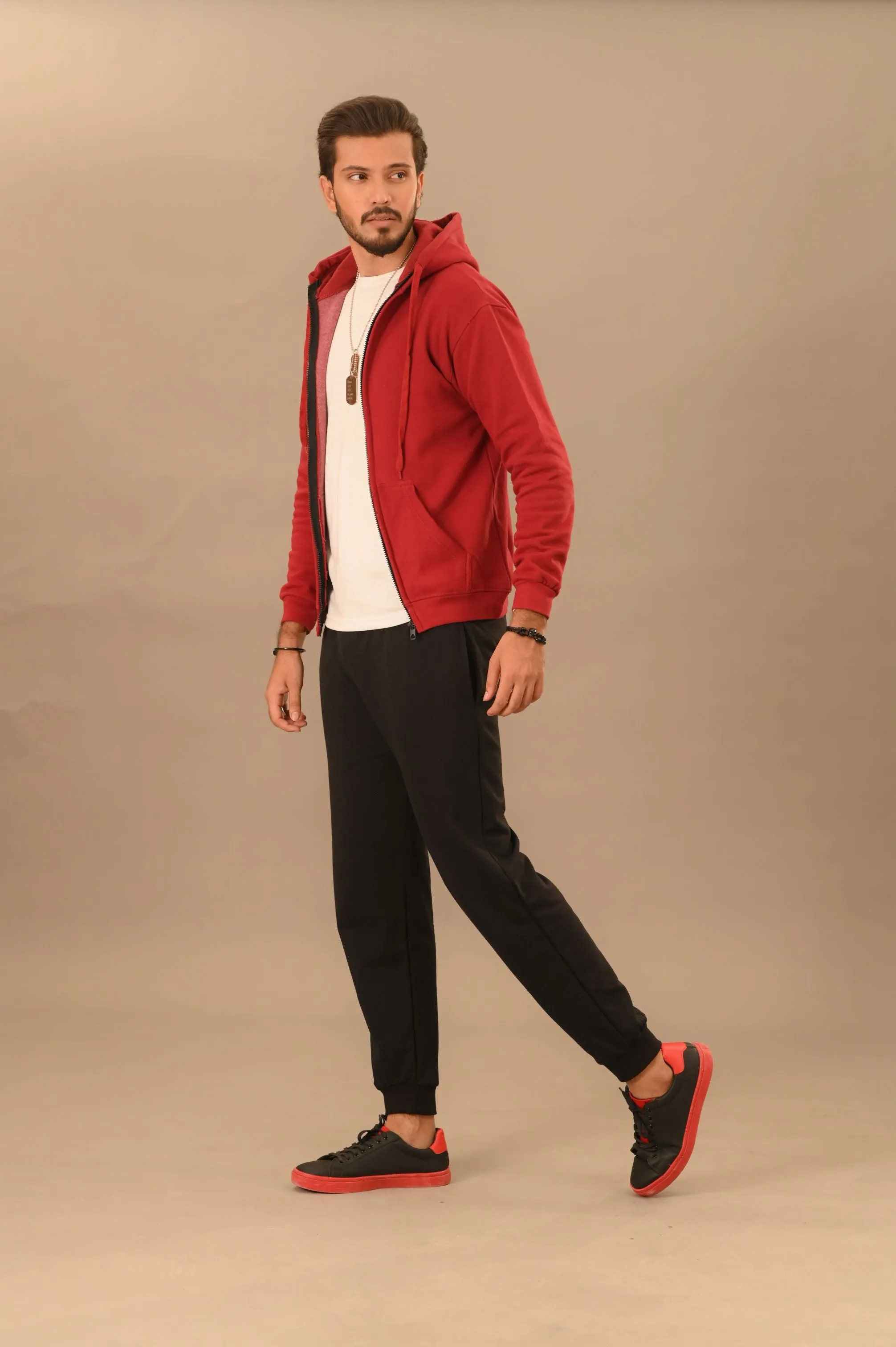 Maroon Zipper Hoodie