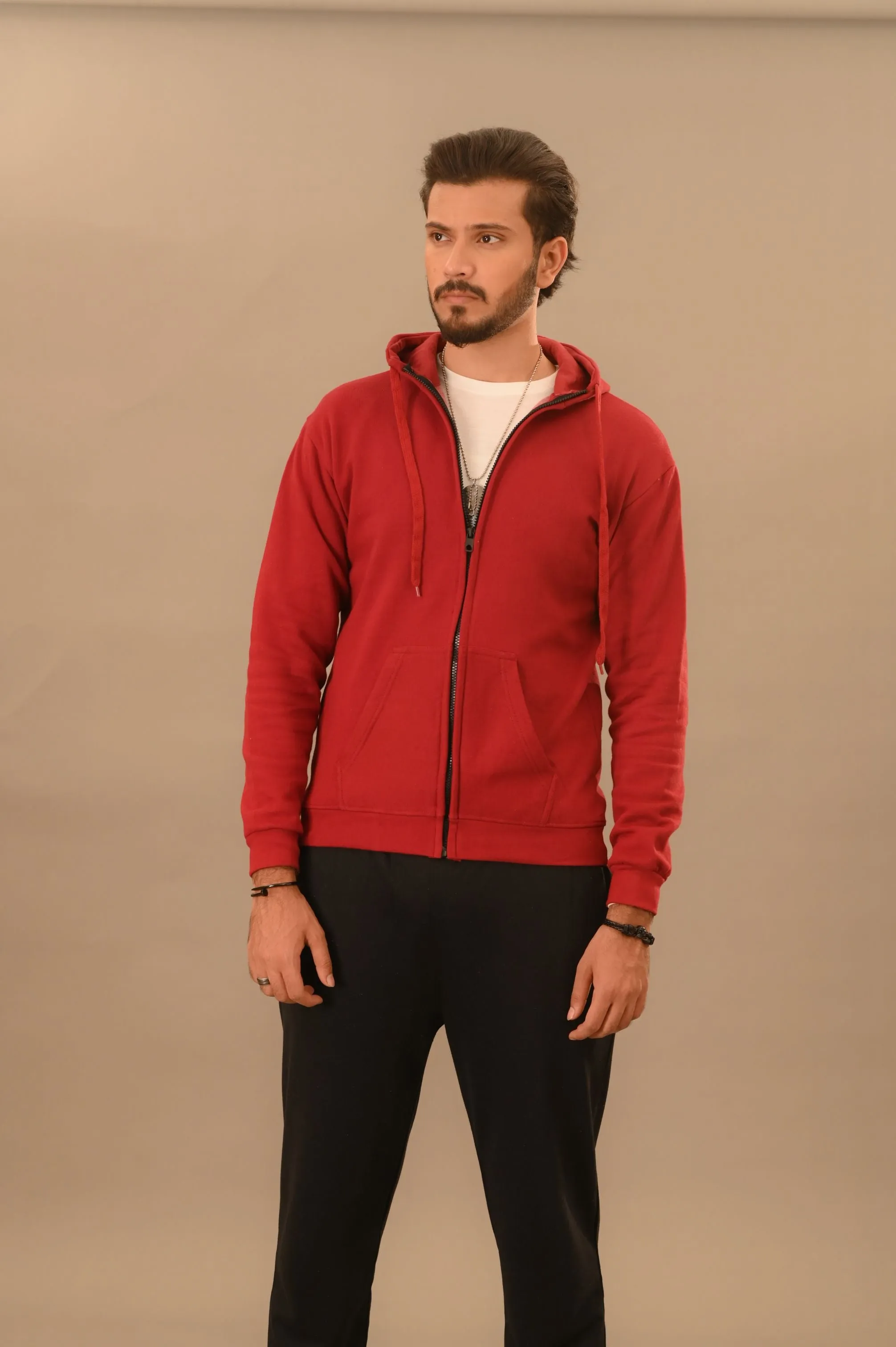 Maroon Zipper Hoodie