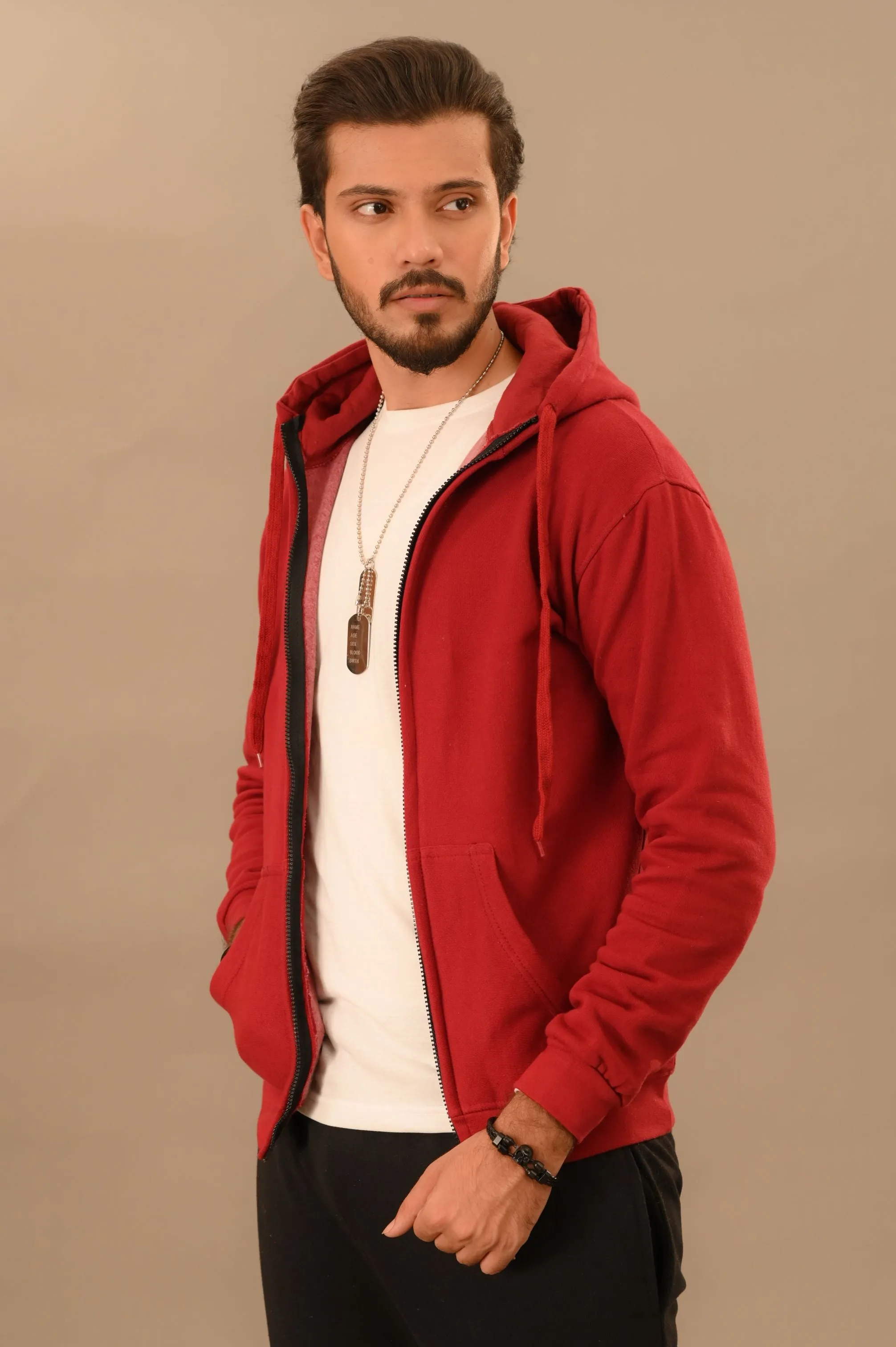 Maroon Zipper Hoodie