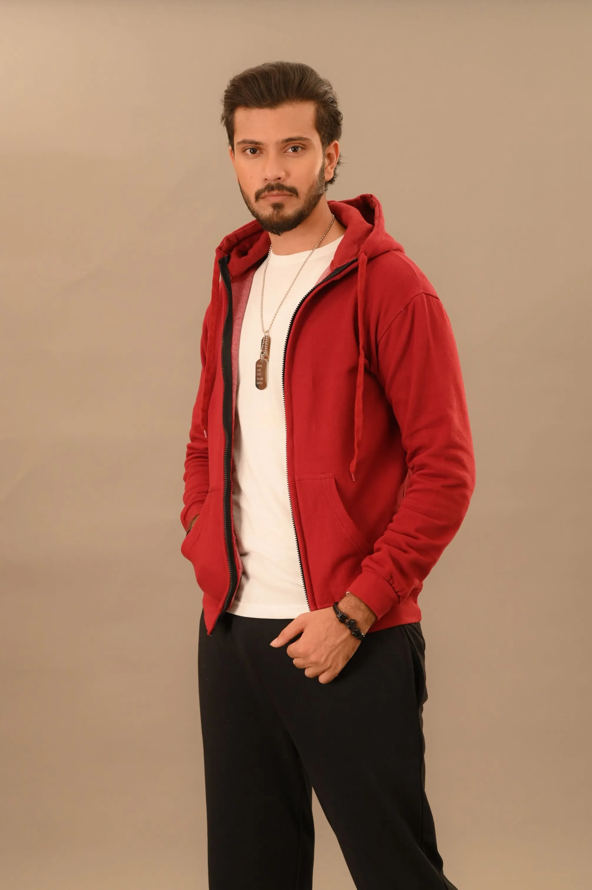 Maroon Zipper Hoodie