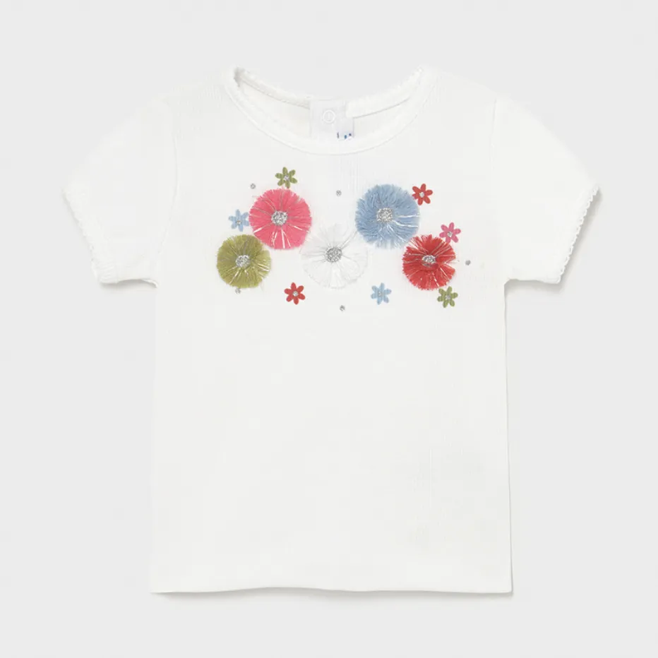 Mayoral Short Sleeve Rib Knit T-Shirt Baby Girl