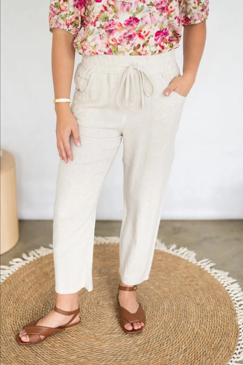 Meg Black Linen/Viscose Pant