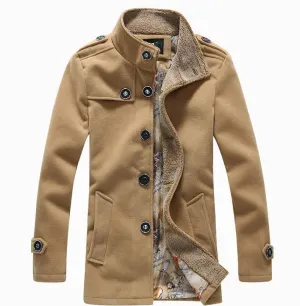 Men High Wool Blends Trench Coat Male Plus Size Thick Warm Jackets Coat, Size 5xl=us 3xl,g5181