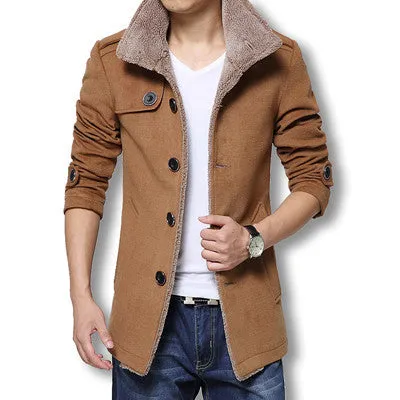 Men Long Wool Coat Winter Men Jackets And Coats Slim Fit Men Windbreaker High Quality Trench Coat Plus Size