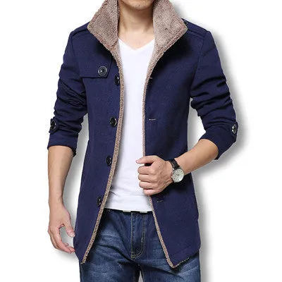 Men Long Wool Coat Winter Men Jackets And Coats Slim Fit Men Windbreaker High Quality Trench Coat Plus Size