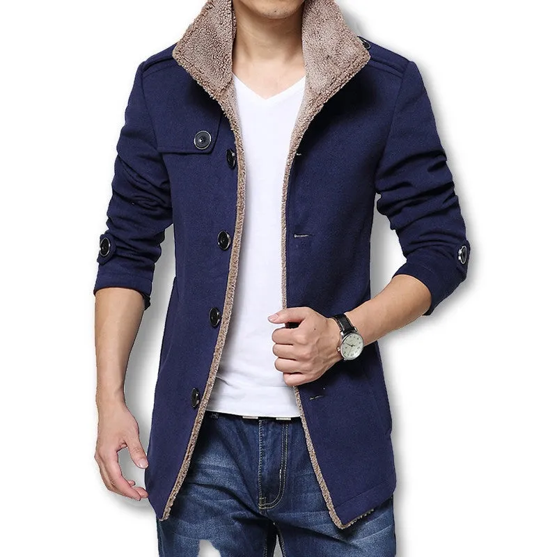 Men Long Wool Coat Winter Men Jackets And Coats Slim Fit Men Windbreaker High Quality Trench Coat Plus Size