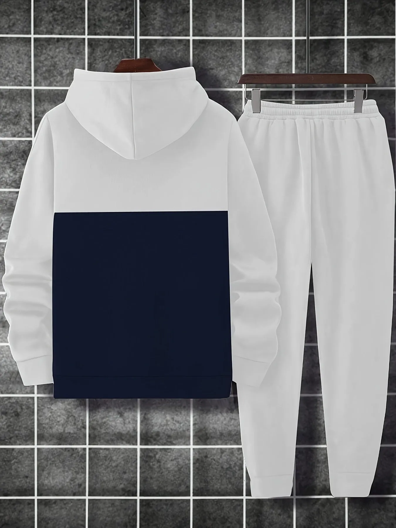 Men's Color Block Hoodie & Sweatpants Set