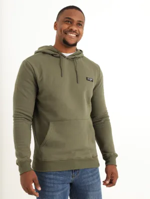Men's Plain Hooded Fleece Tracktop - Fatigue
