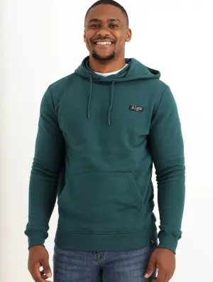 Men's Plain Hooded Fleece Tracktop - Teal