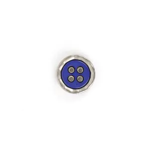Metal / Poly Pie Button 18mm - Violet / Silver