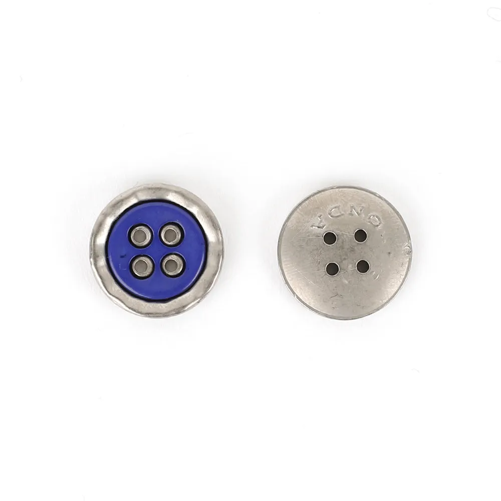 Metal / Poly Pie Button 18mm - Violet / Silver