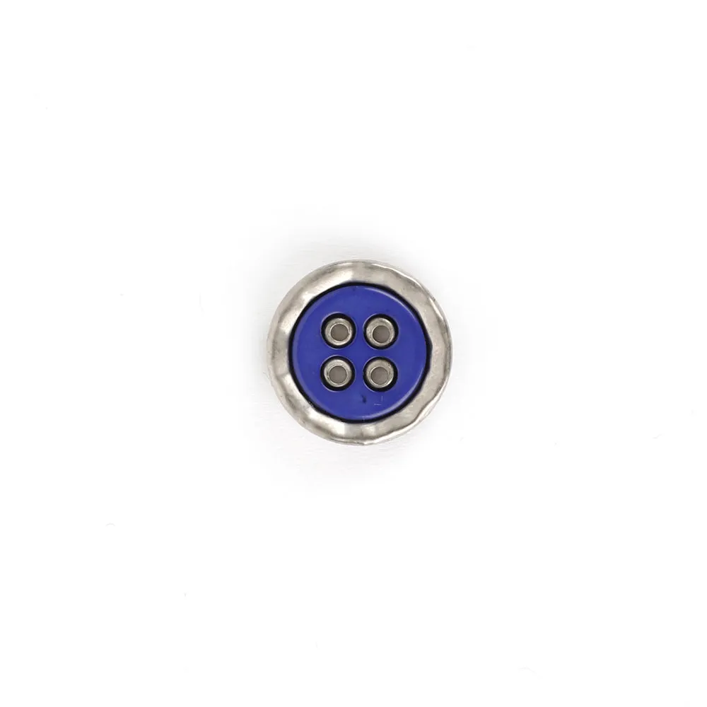 Metal / Poly Pie Button 18mm - Violet / Silver
