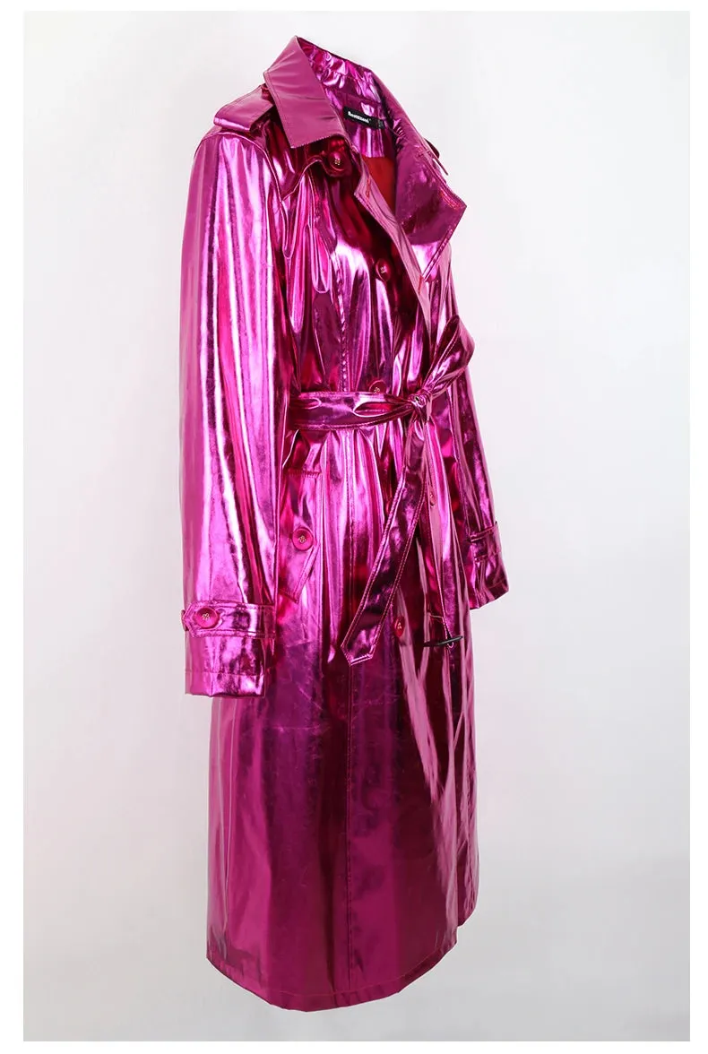 Metallic Long Trench Coat | Dreamofthe90s