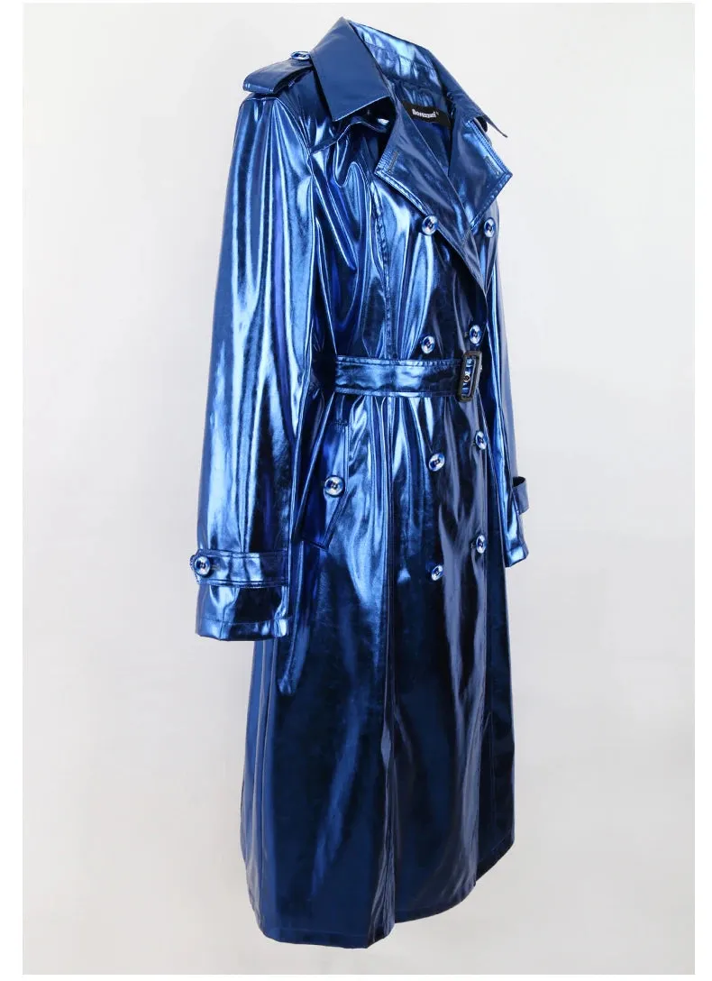 Metallic Long Trench Coat | Dreamofthe90s