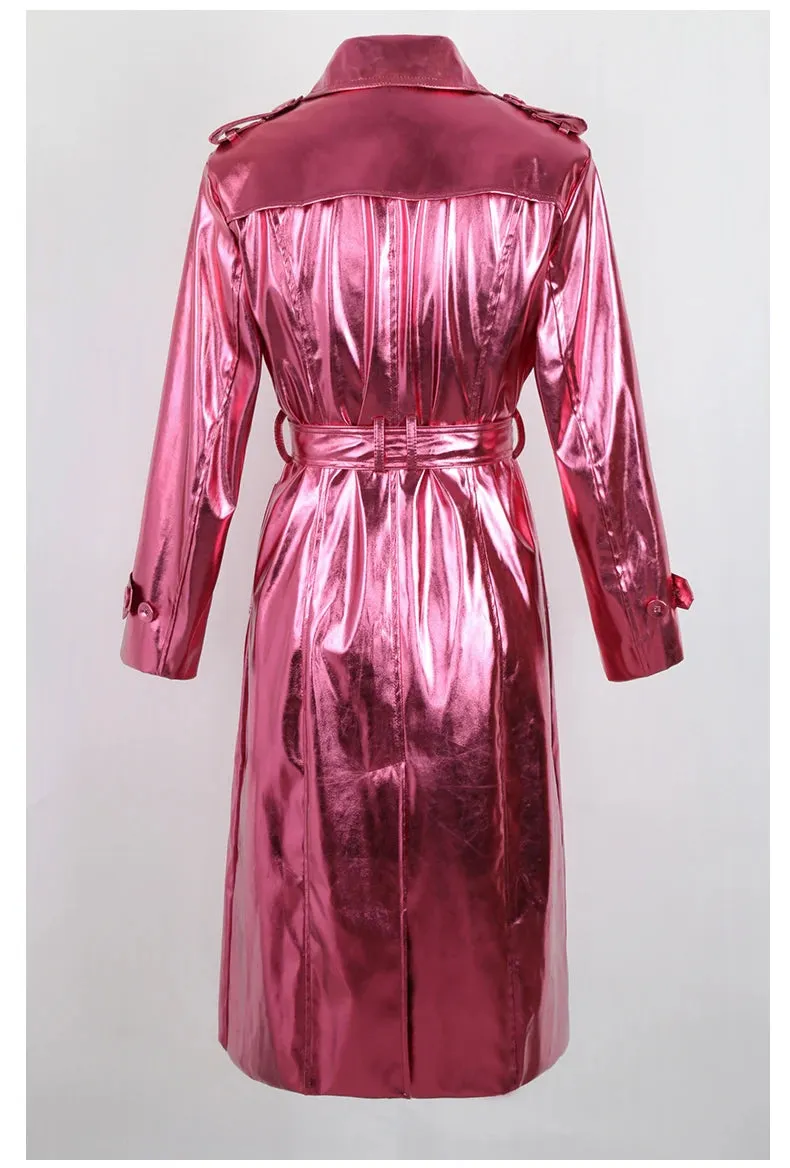 Metallic Long Trench Coat | Dreamofthe90s