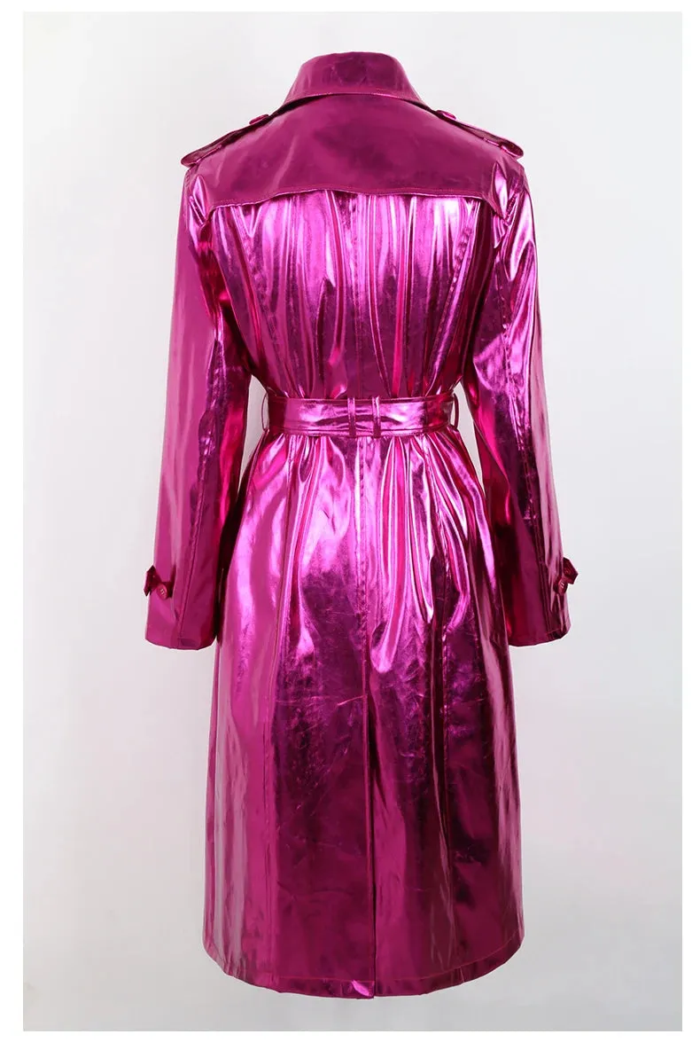 Metallic Long Trench Coat | Dreamofthe90s