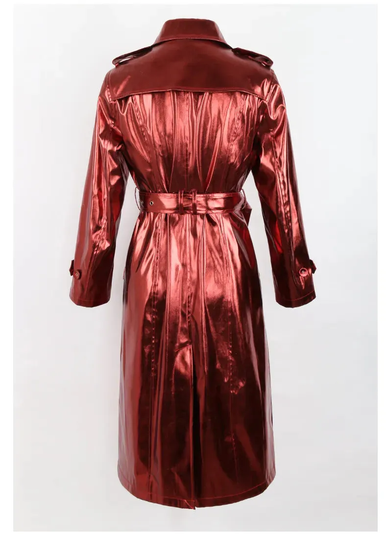 Metallic Long Trench Coat | Dreamofthe90s