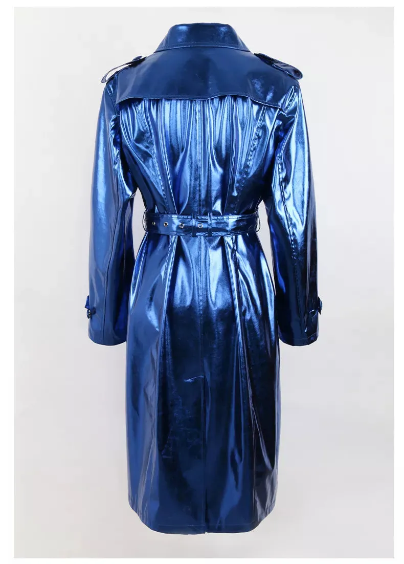 Metallic Long Trench Coat | Dreamofthe90s