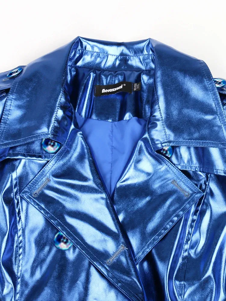 Metallic Long Trench Coat | Dreamofthe90s