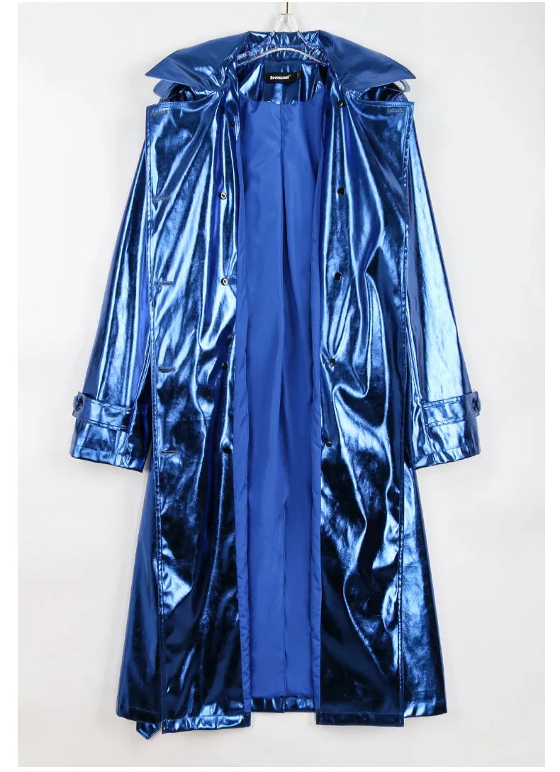 Metallic Long Trench Coat | Dreamofthe90s
