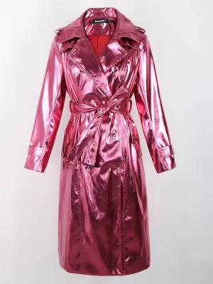Metallic Long Trench Coat | Dreamofthe90s