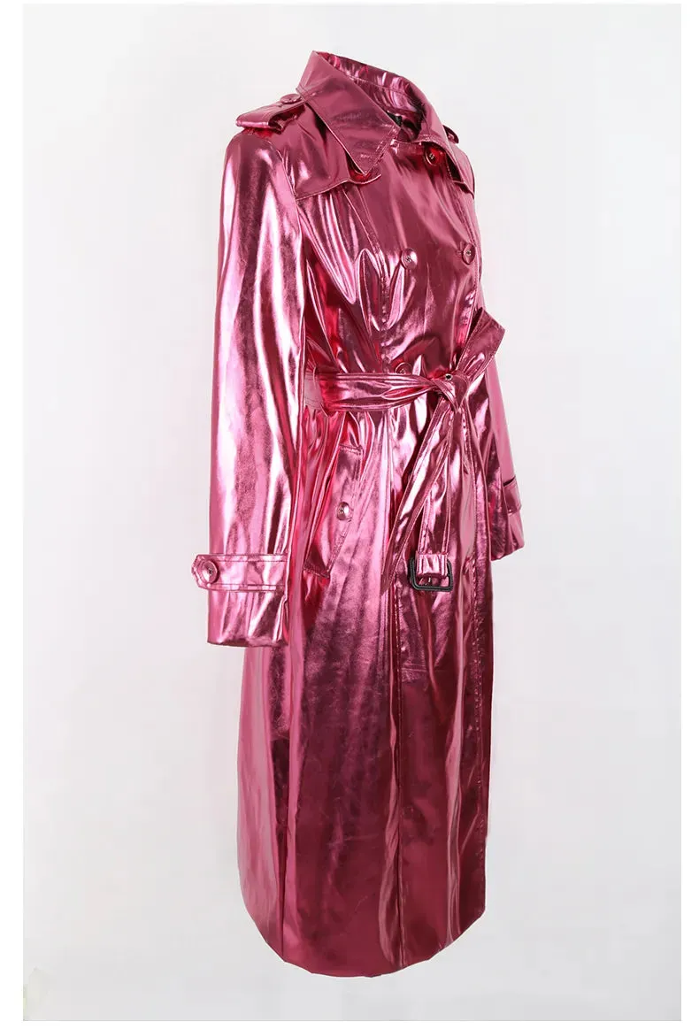 Metallic Long Trench Coat | Dreamofthe90s