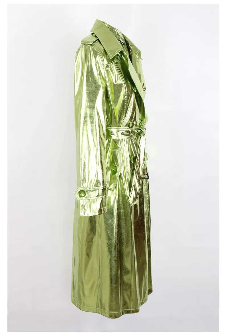 Metallic Long Trench Coat | Dreamofthe90s