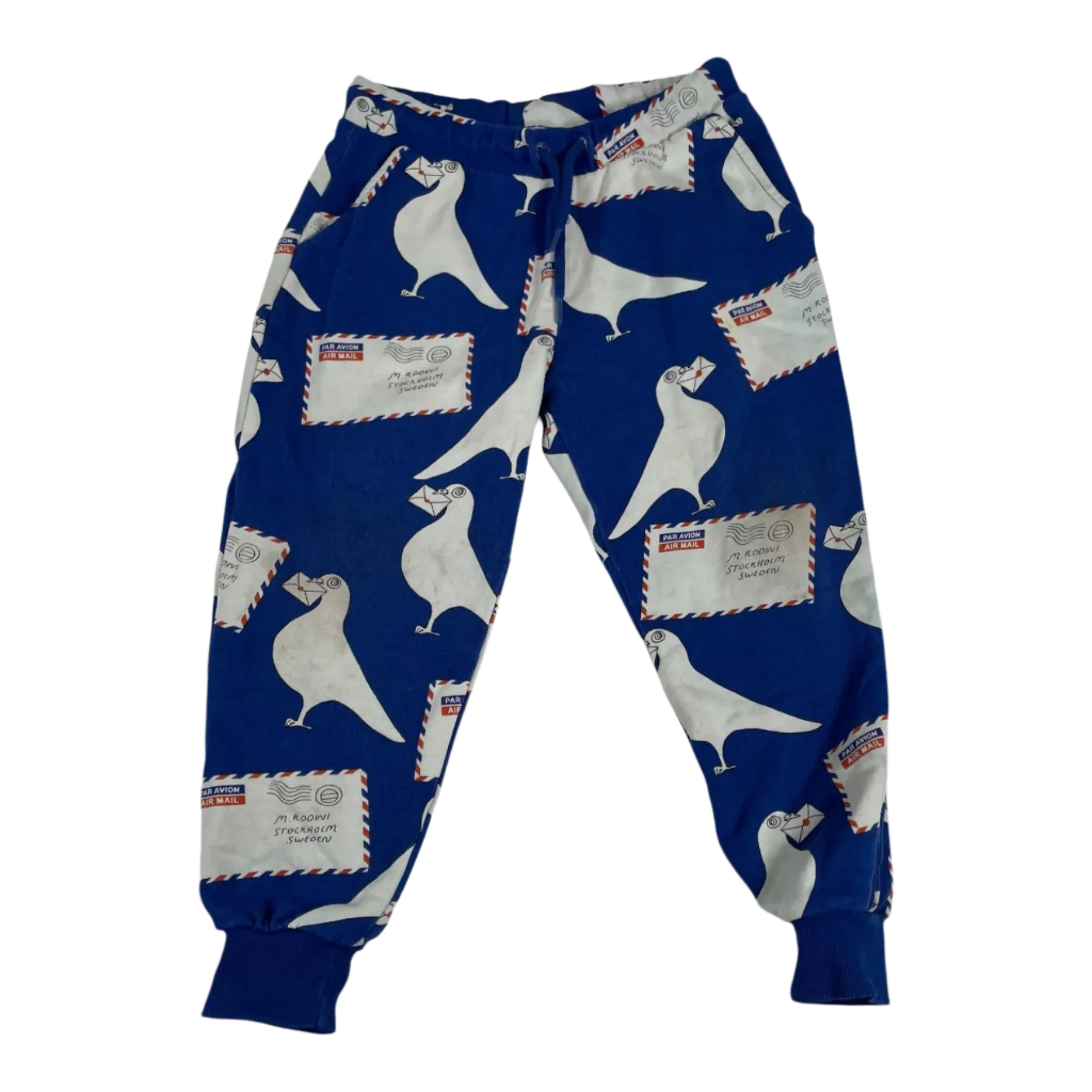 Mini Rodini sweatpants, birds | 104/110cm