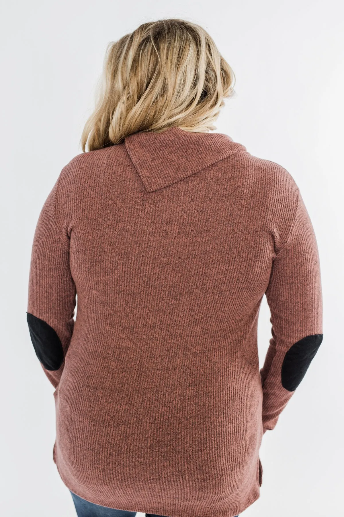 Moments Like This Knit Button Top- Dark Mauve