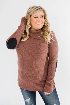 Moments Like This Knit Button Top- Dark Mauve
