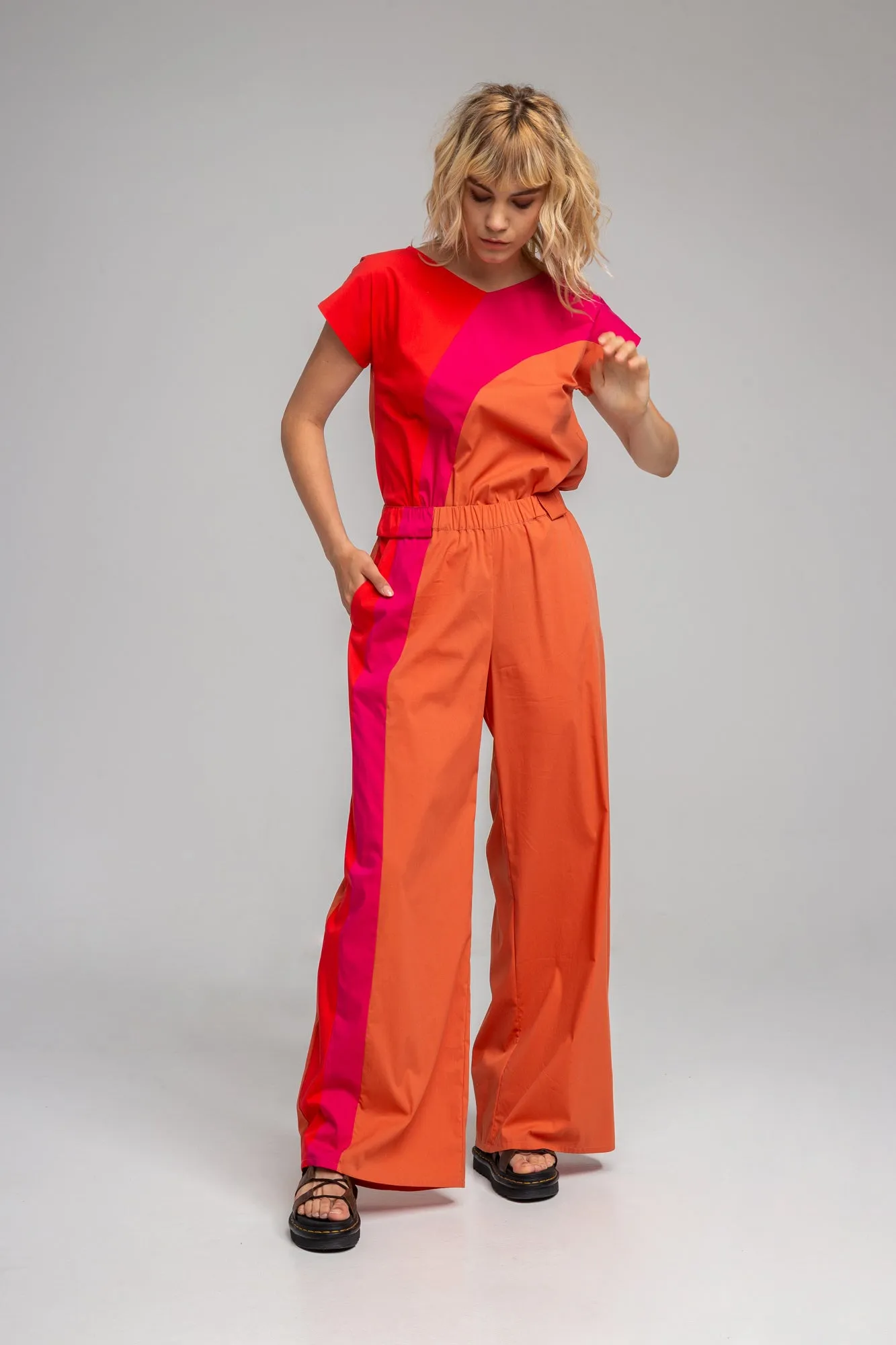 MONA RED palazzo pants