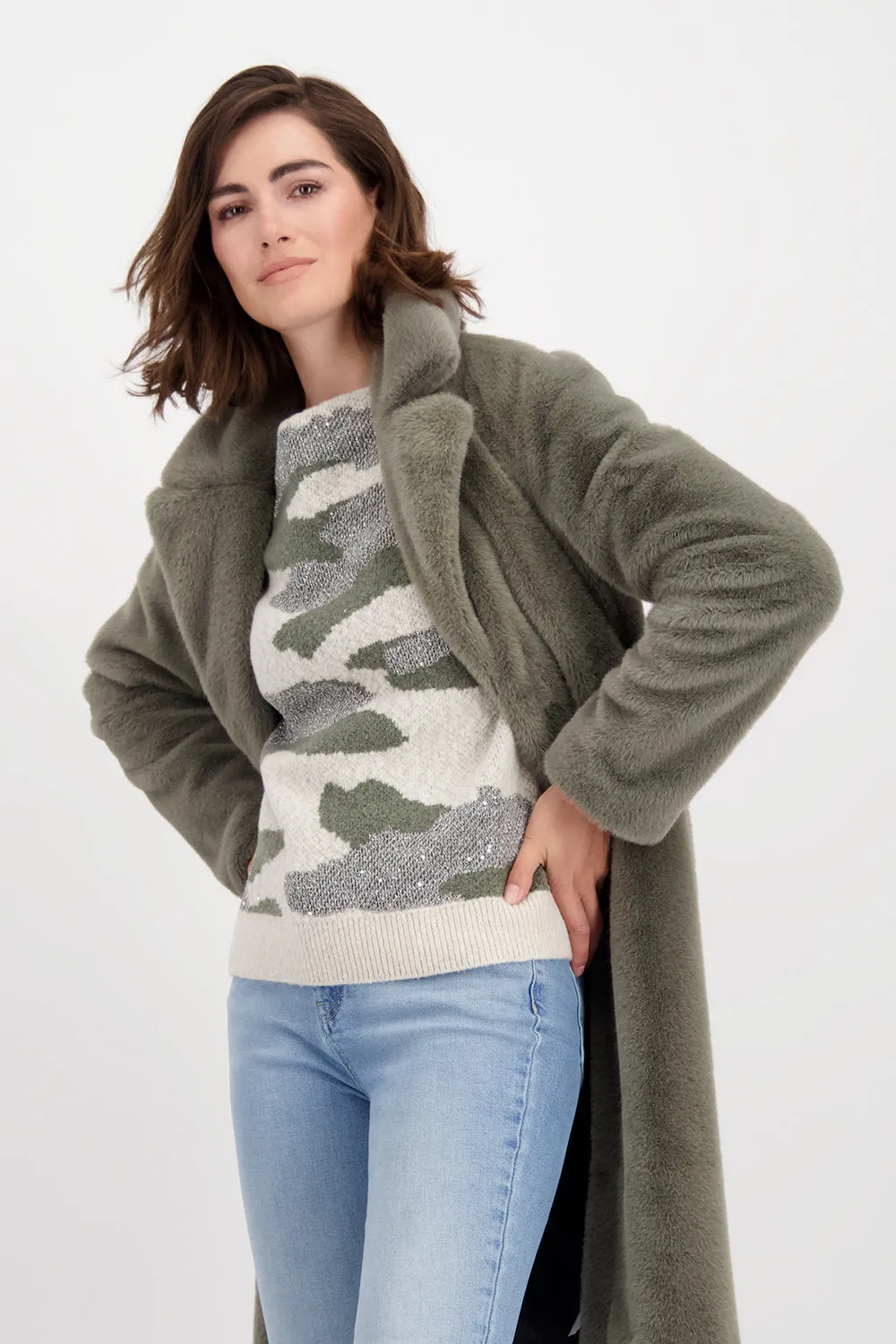 Monari Faux Fur Coat 807336
