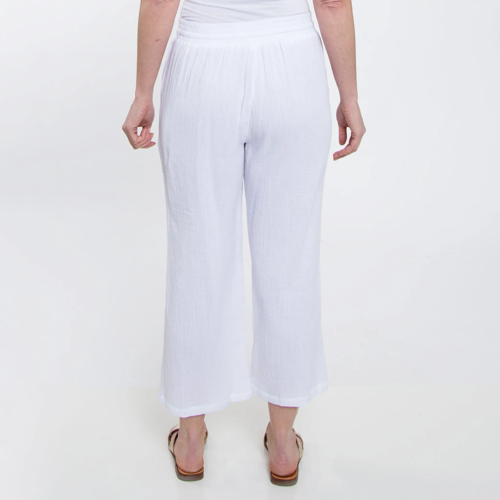 Monroe Gauze Wide Leg Cropped Pants