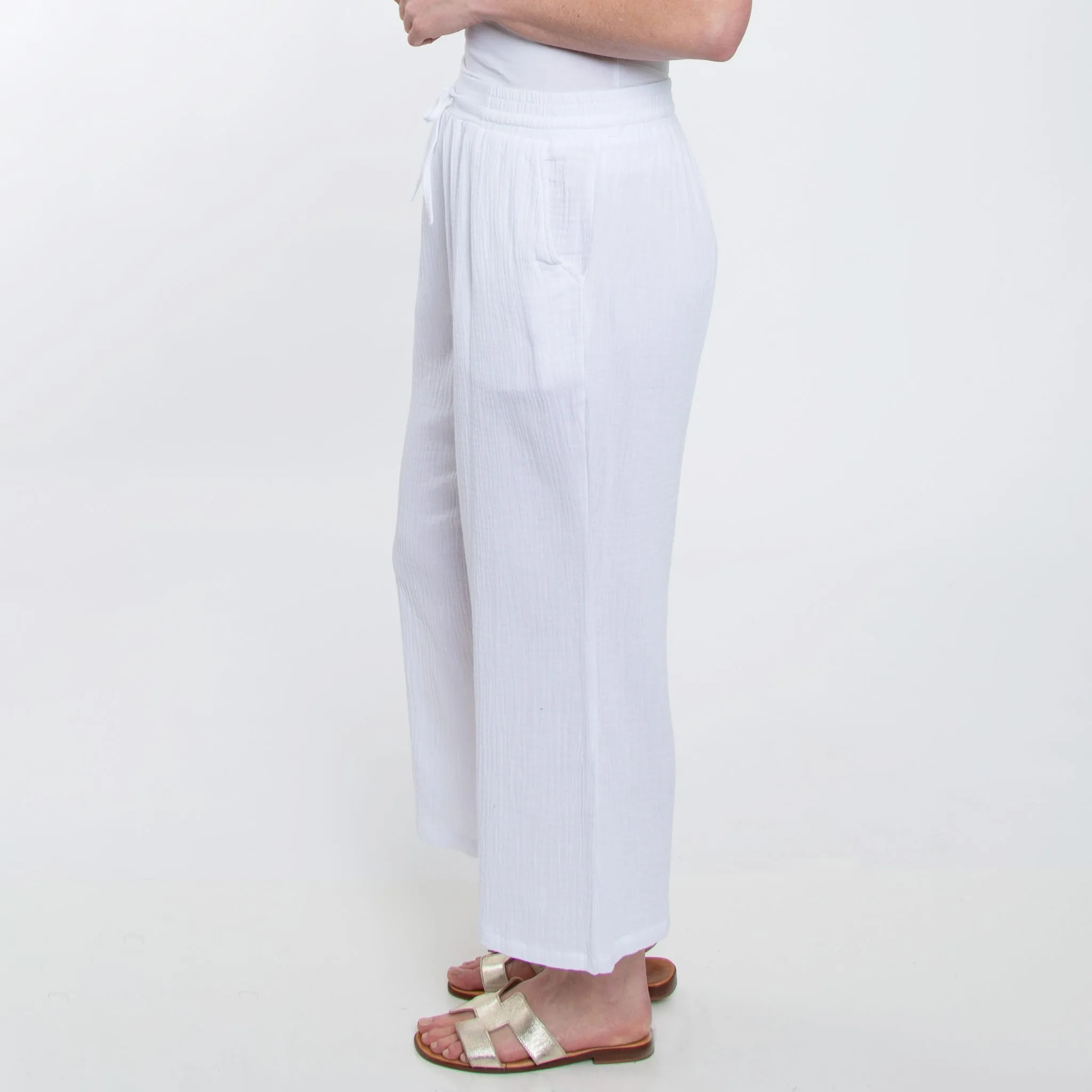 Monroe Gauze Wide Leg Cropped Pants