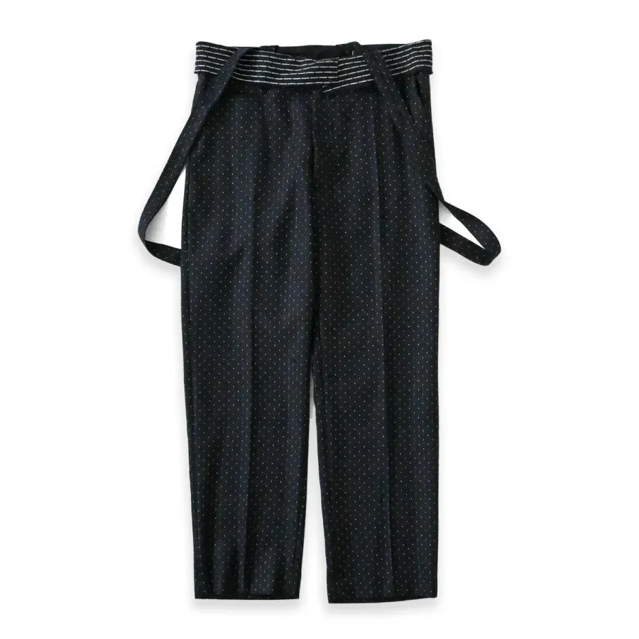 NAVY DOT SUSPENDER TROUSERS